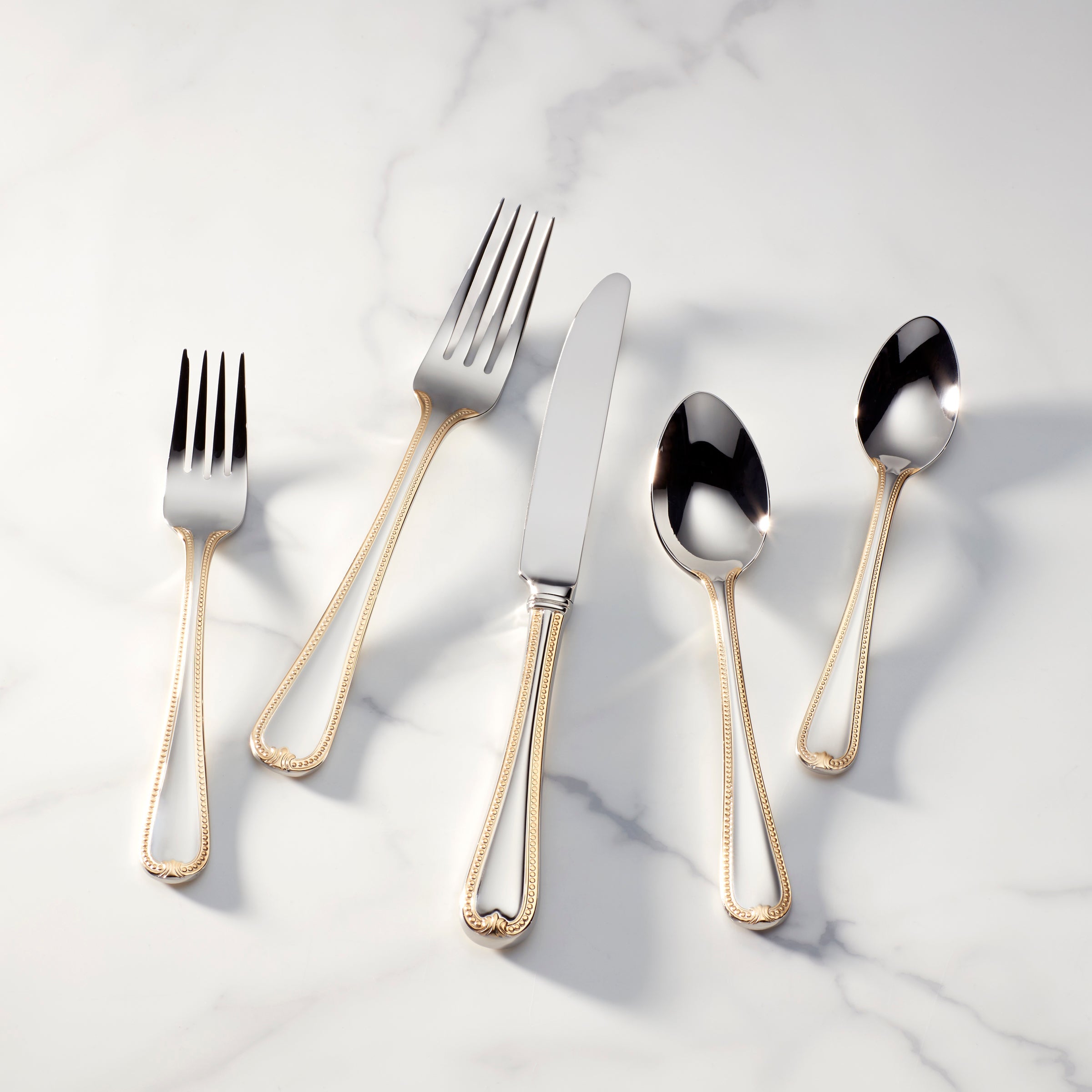 Vintage Jewel Gold 5 Piece Place Setting