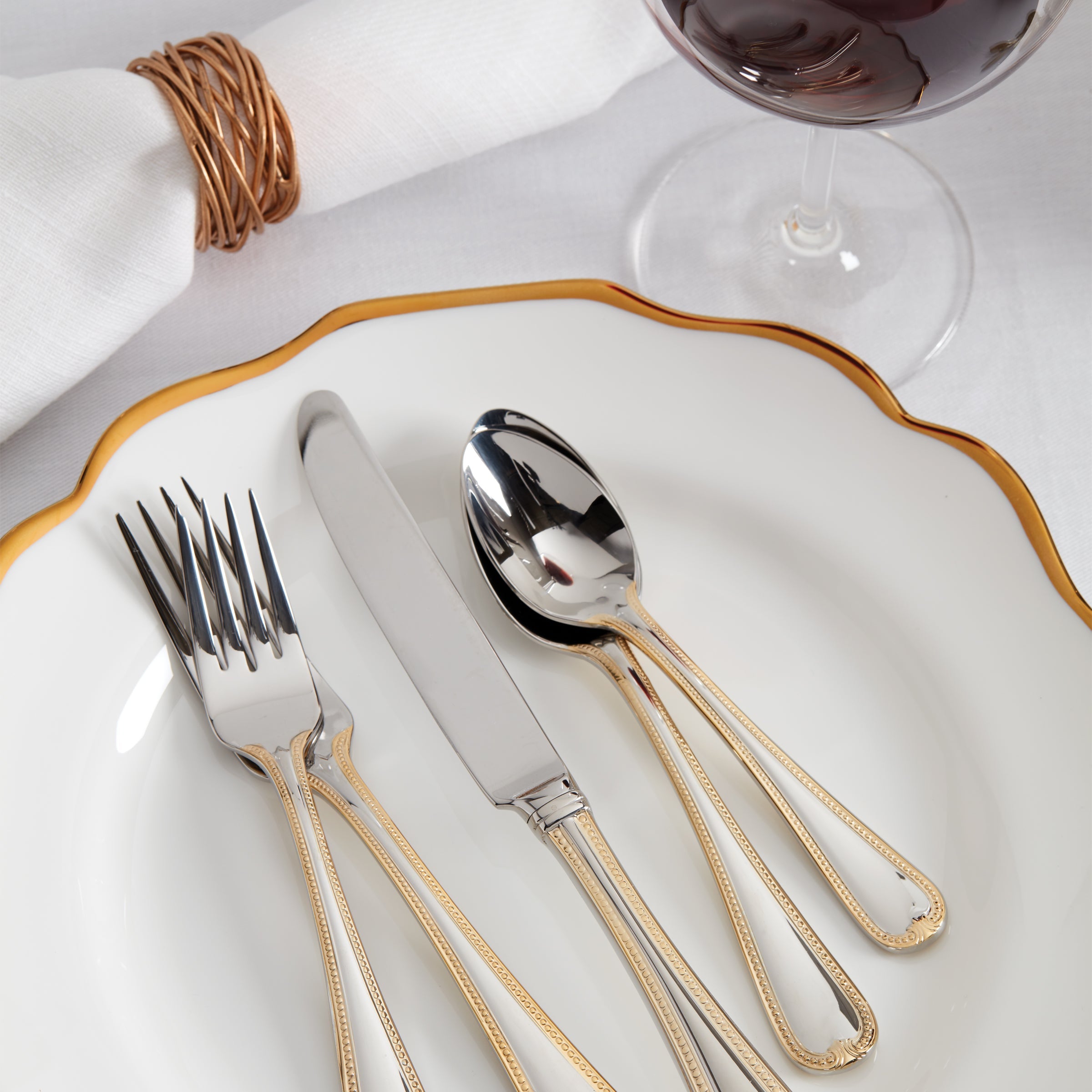 Vintage Jewel Gold 5 Piece Place Setting