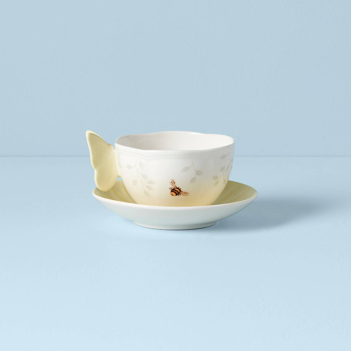 Butterfly Meadow Floral Yellow Cup & Saucer