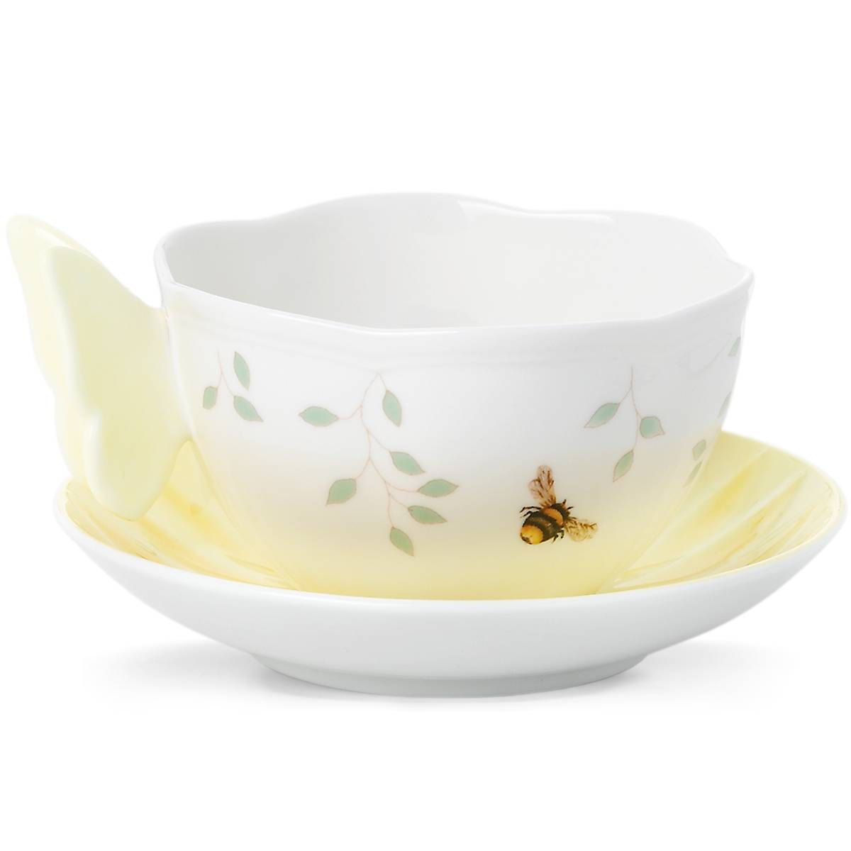 Butterfly Meadow Floral Yellow Cup & Saucer