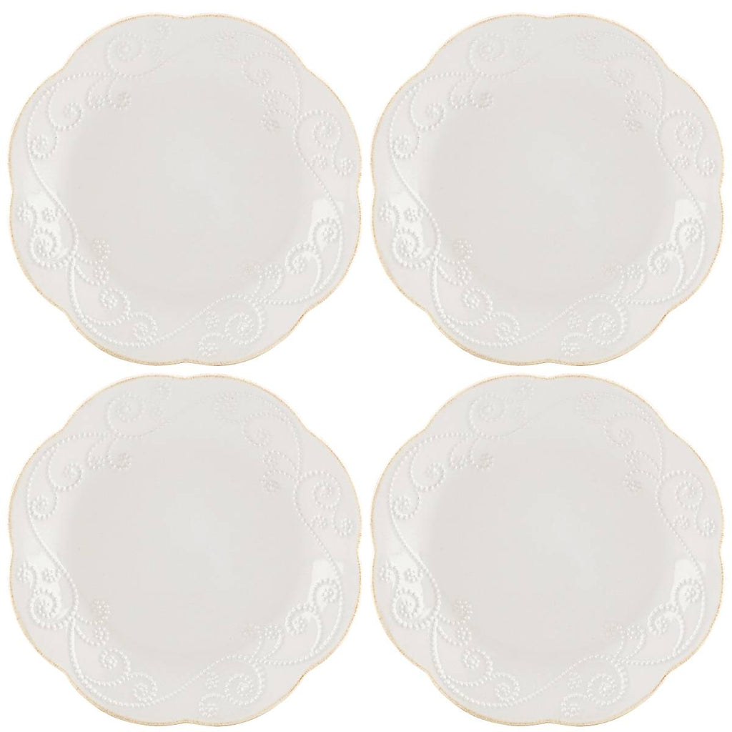 French Perle White 4-Piece Dessert Set