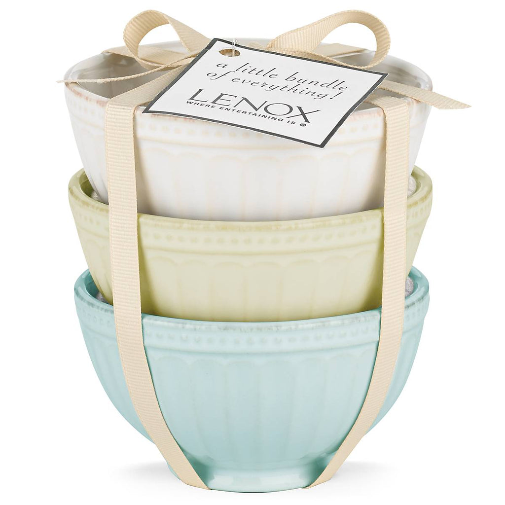 French Perle Groove Assorted Mini 3-Piece Bowl Set