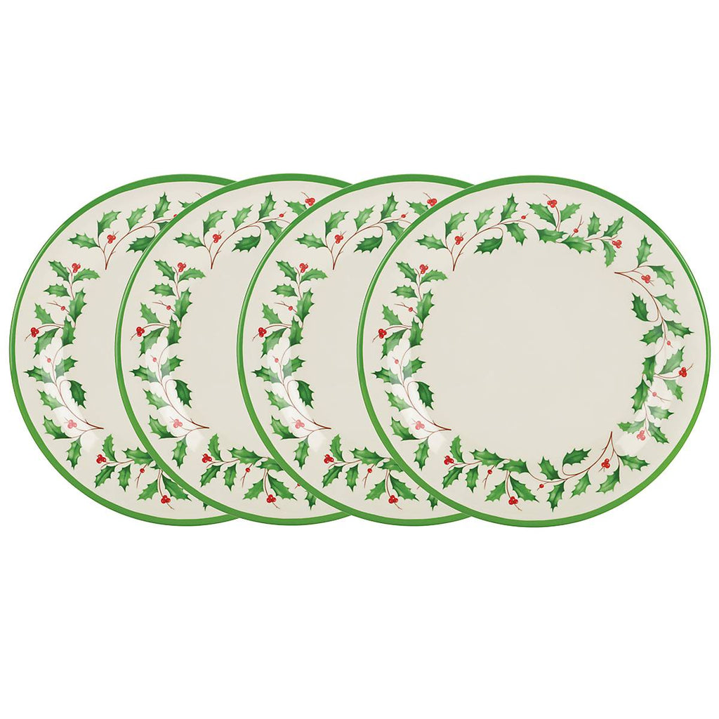 Holiday Melamine Dinner Plates - Set of 4