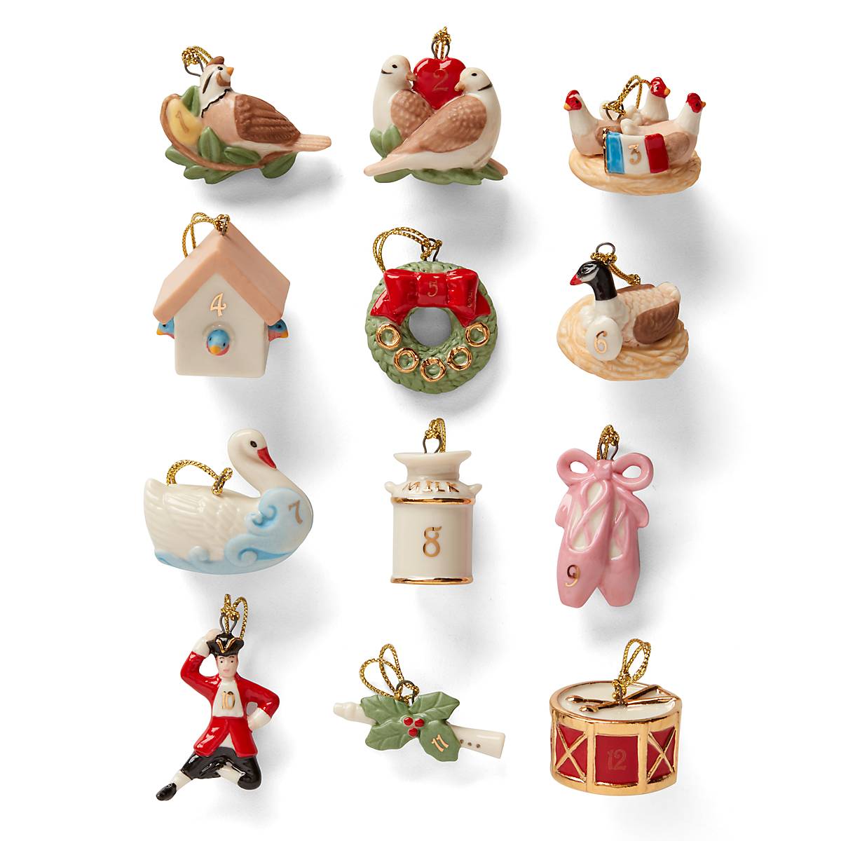 Twelve Days Of Christmas 12-Piece Ornament Set